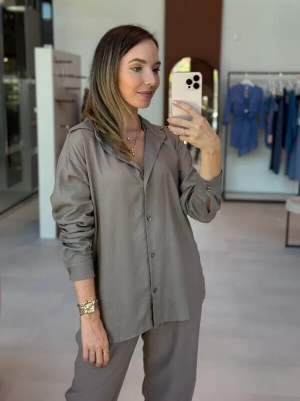 Camisa de Linho - Cinza - Image 6