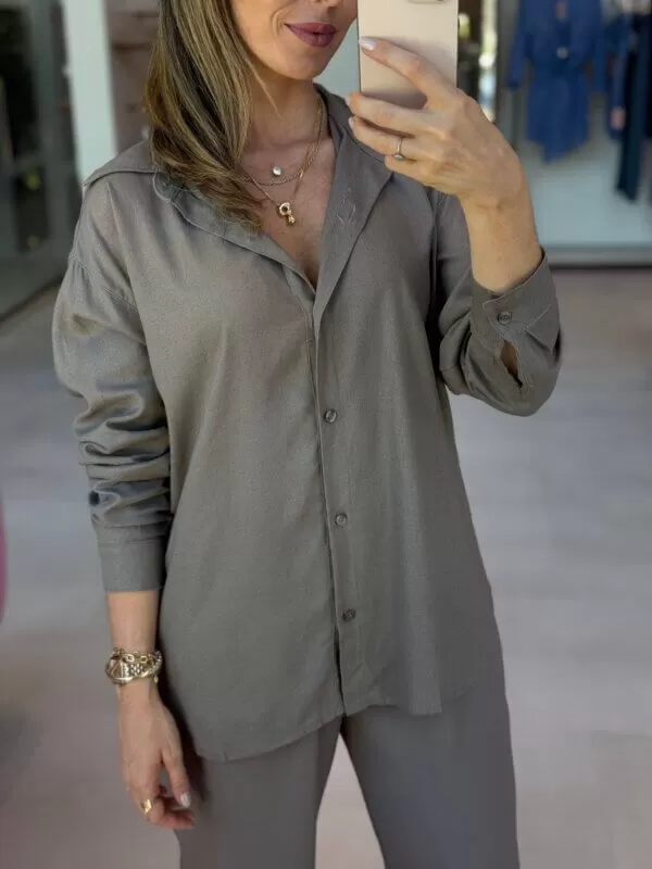 Camisa de Linho - Cinza - Image 5