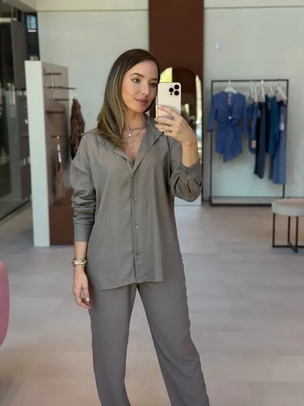 Camisa de Linho - Cinza - Image 3